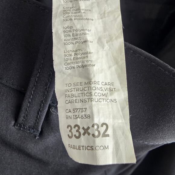 Fabletics Everyday Tech Pants 33x32 Black Stretch Modern Fit - Picture 4 of 6